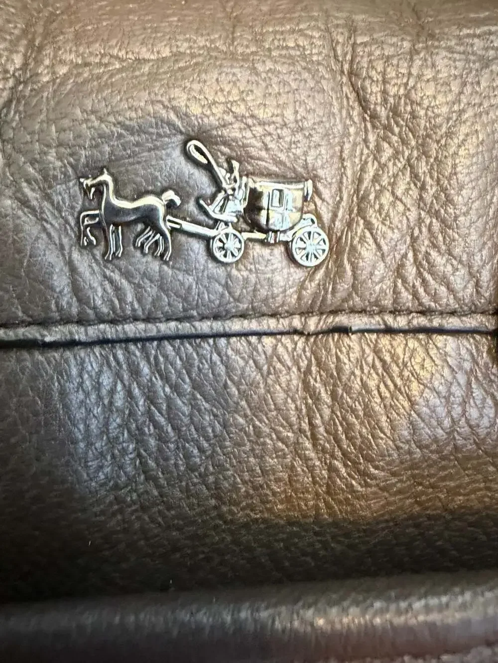 Coach Rhyder 33 Satchel in Metallic Leather with Turn-Lock Detail